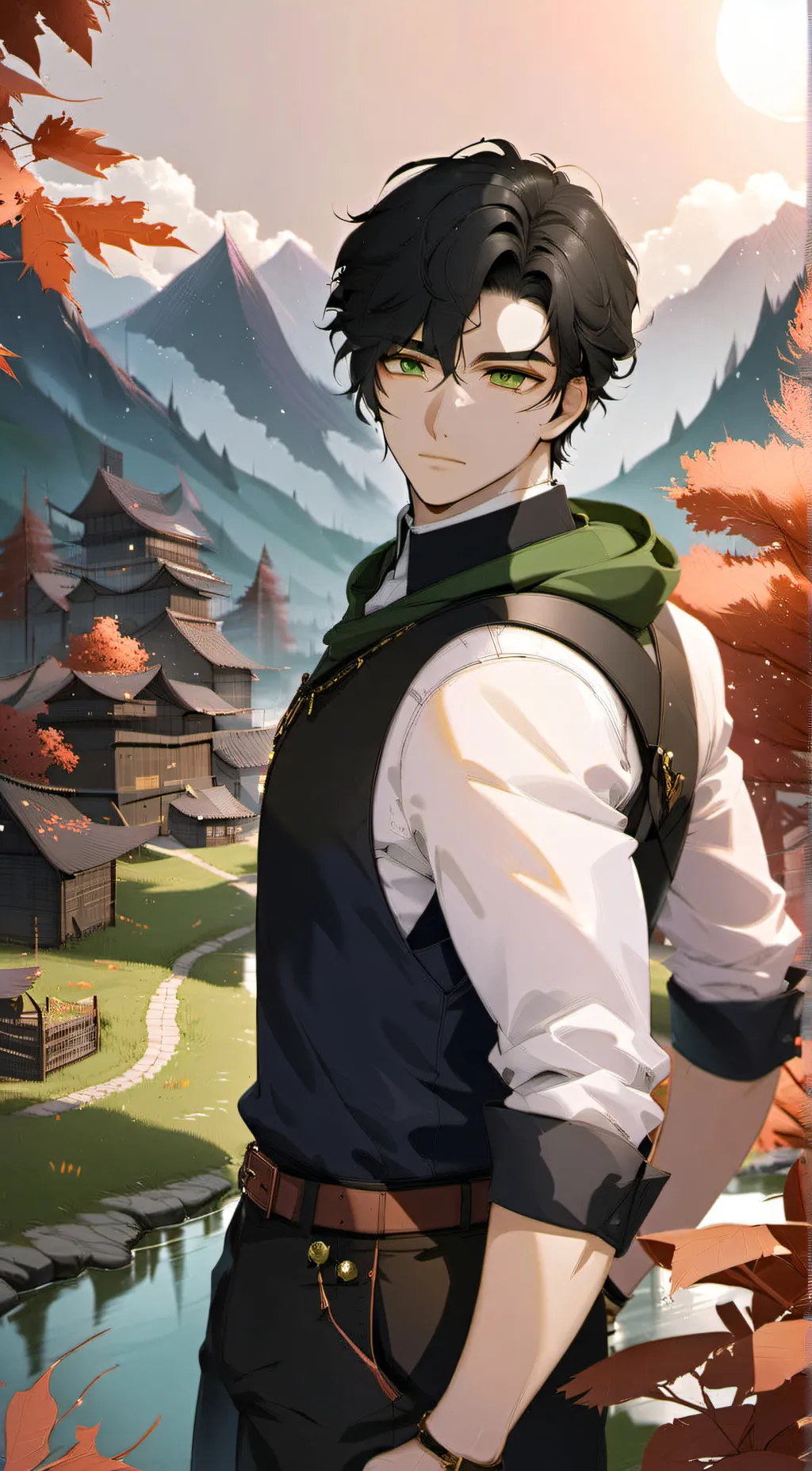 ai character: Levi  background