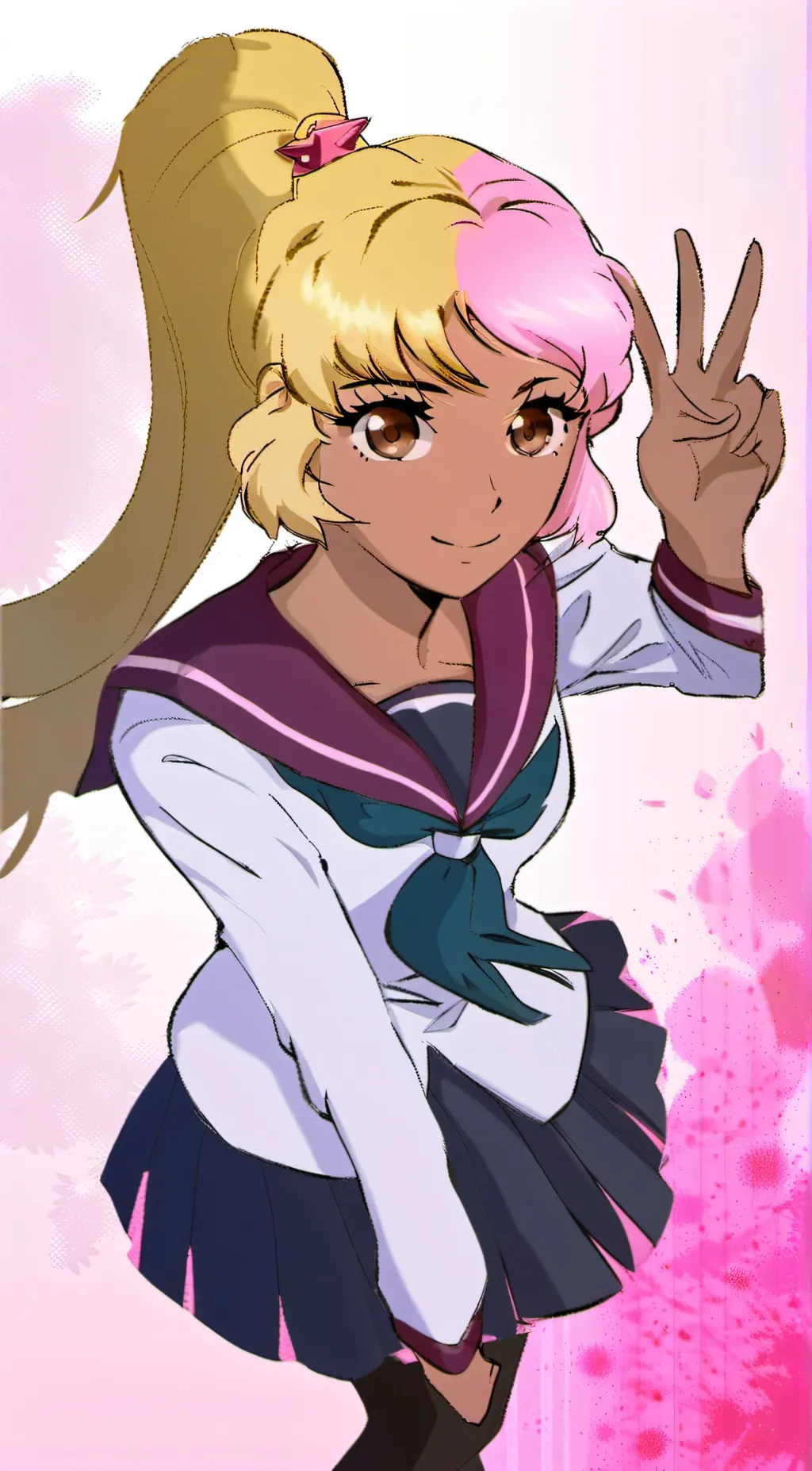 ai character: kokoro momoiro background