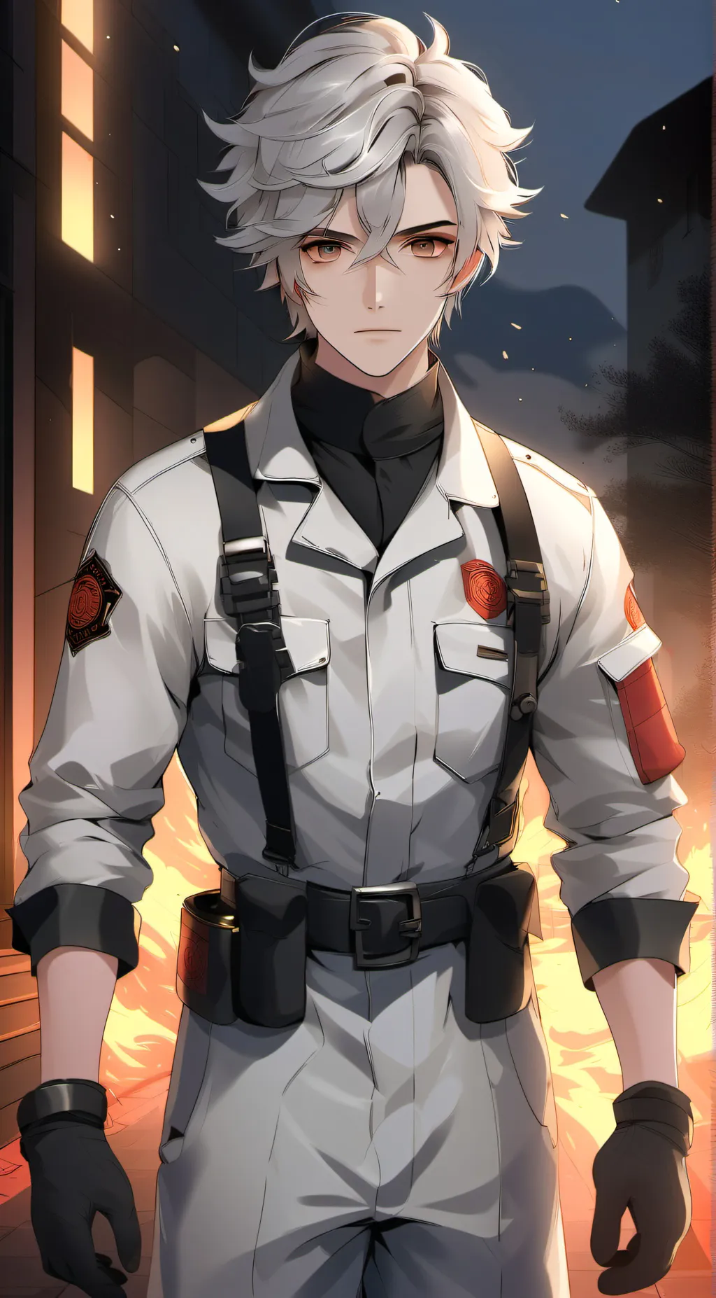 ai character: Firefighter Jake background