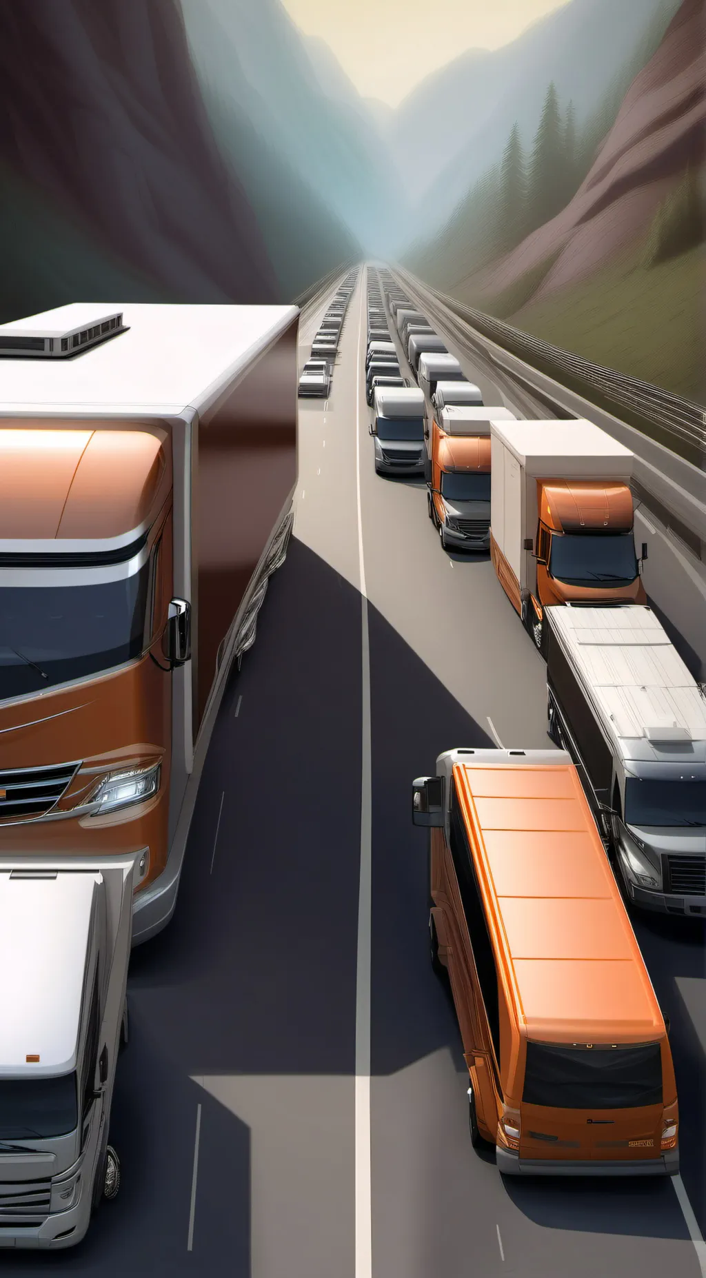 ai character: infinite road trip background