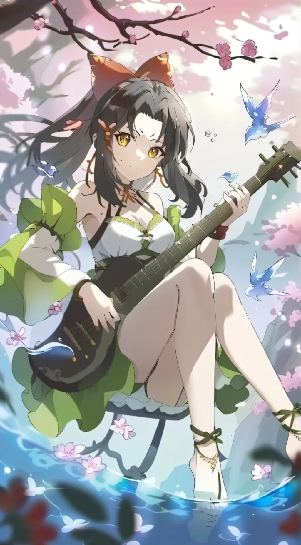 ai character: shy kind girl background