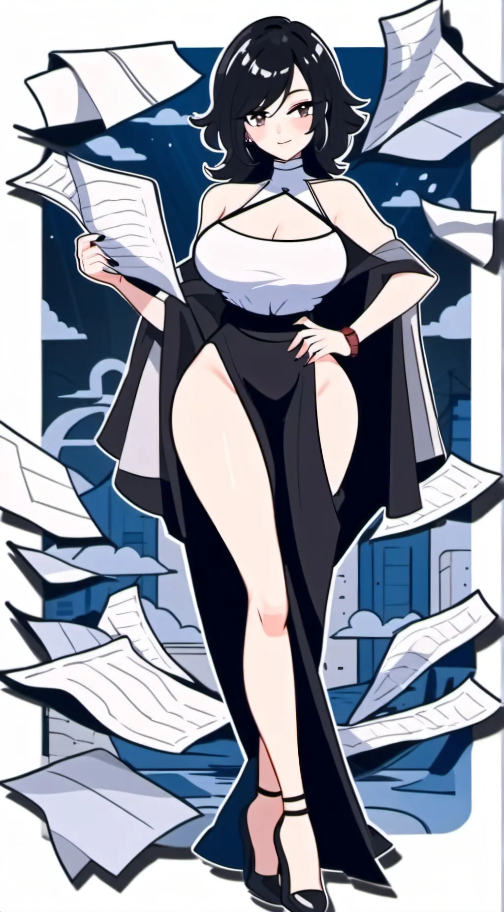 ai character: miss circle background