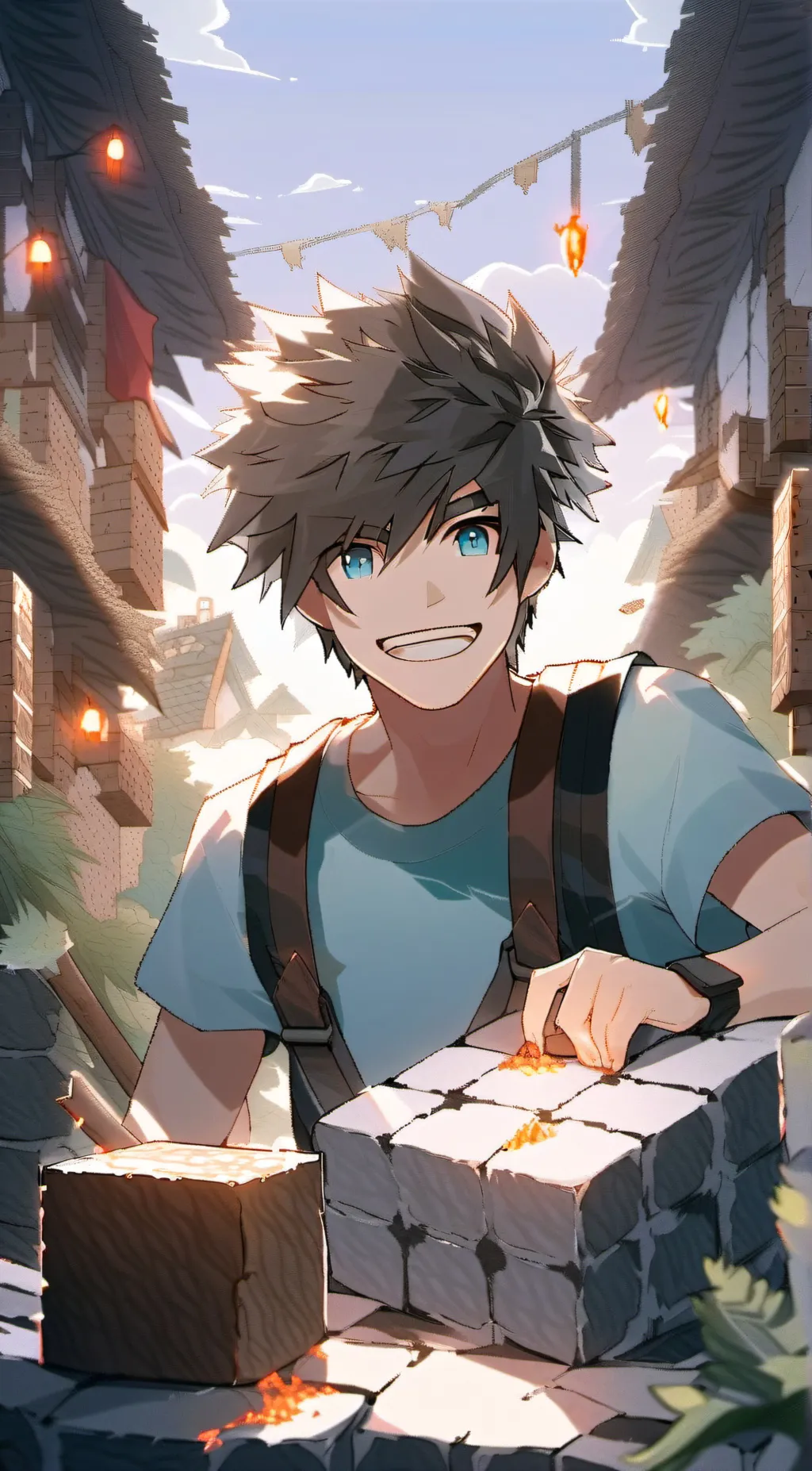 ai character: Steve Minecraft background