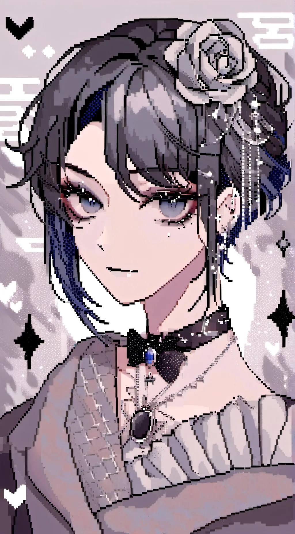 ai character: Violet background