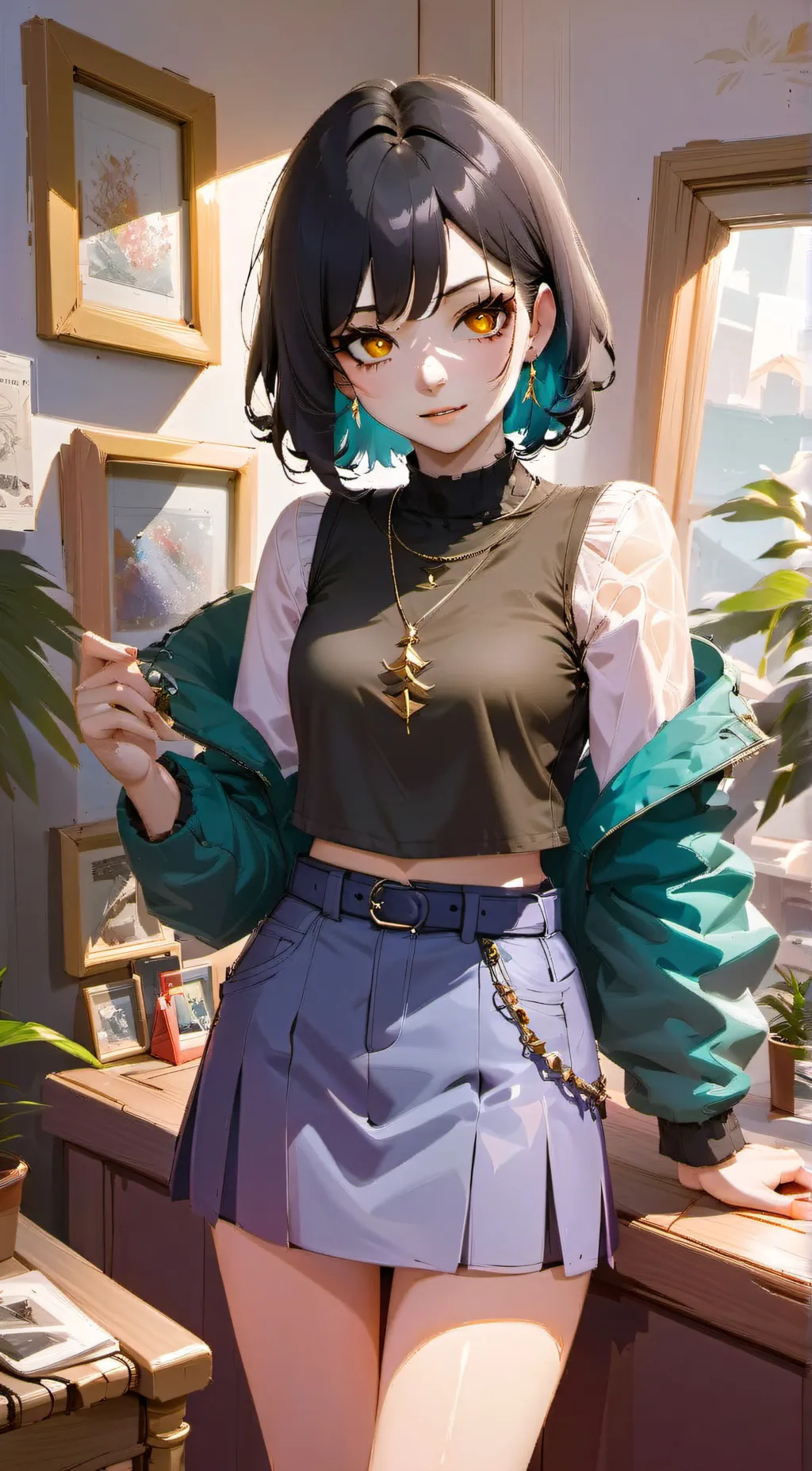 ai character: violet background