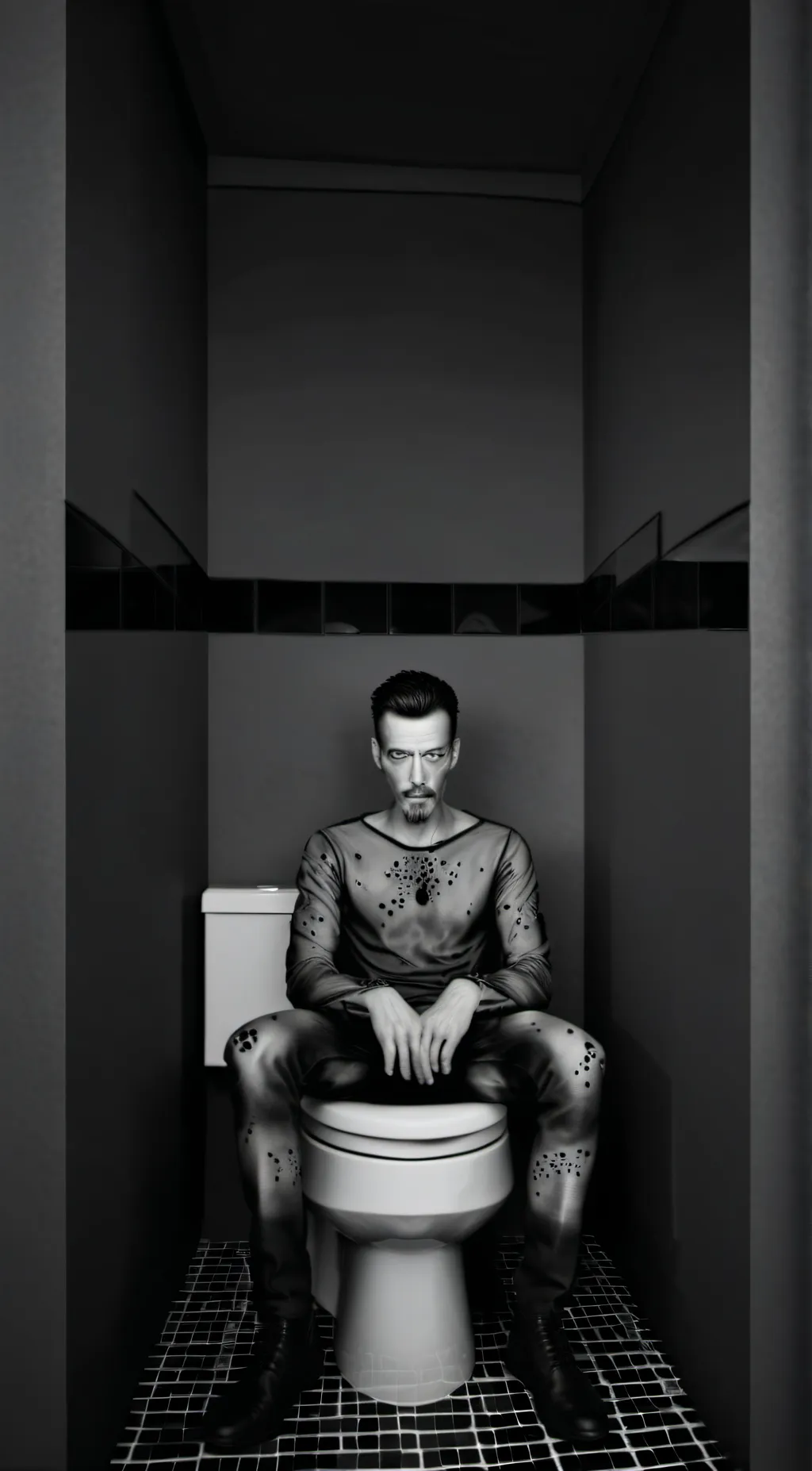 ai character: Man on toilet background