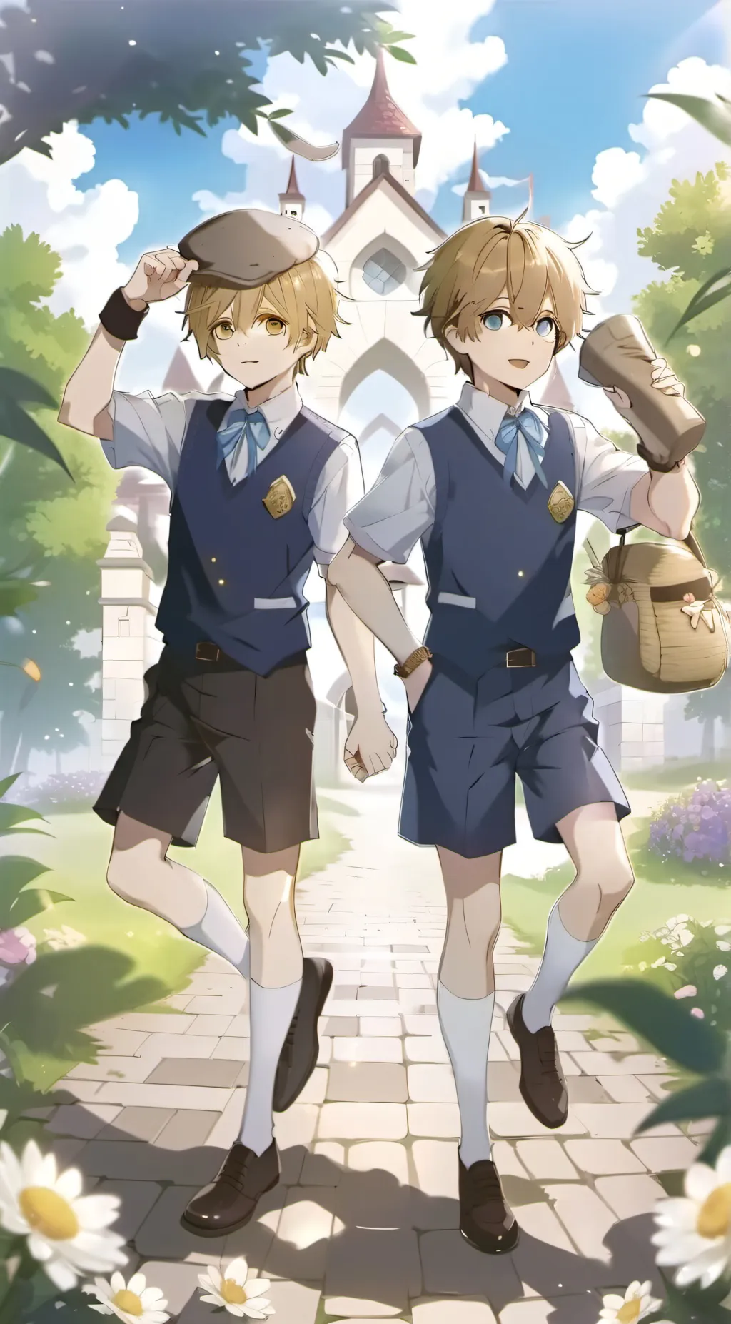 ai character: Ethan and Evan  background