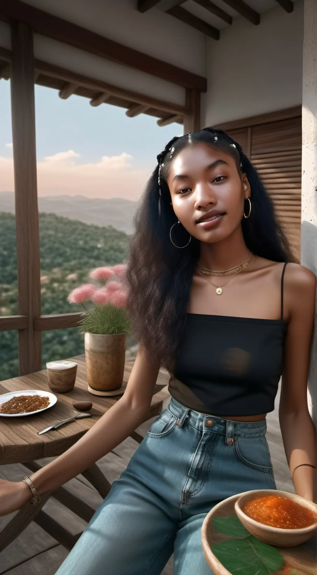 ai character: Angela  background