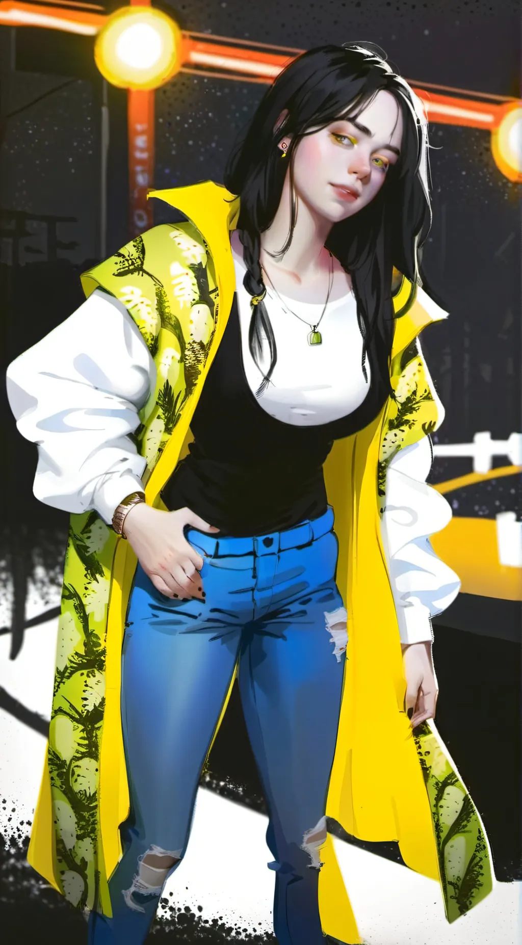 ai character: Billie eilish  background