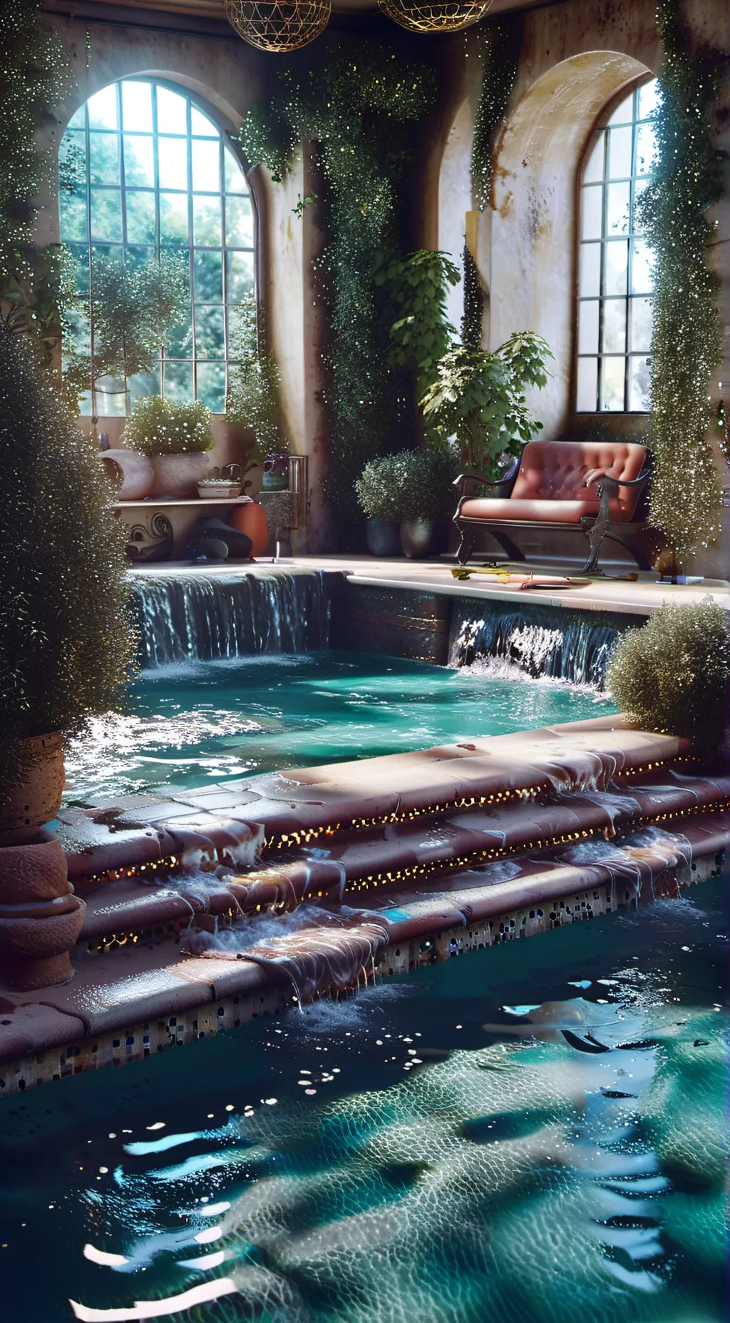 ai character: MHA pool party background