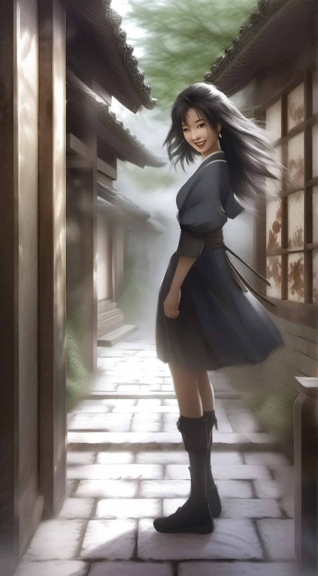 ai character: miss circle background