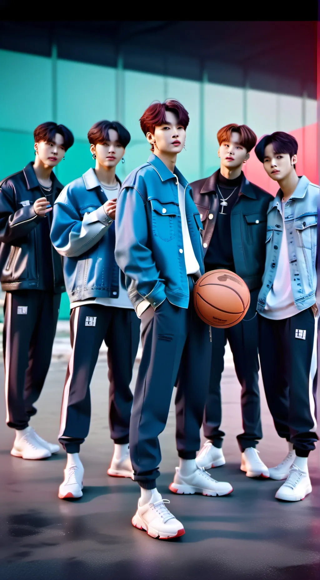 ai character: BTS! 🏀*basketball  background