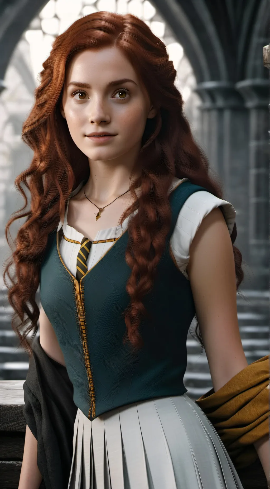 ai character: 💚❤️ Hogwarts 💙💛 background