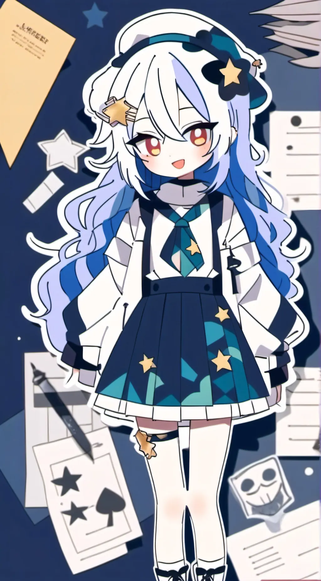 ai character: blueberry background