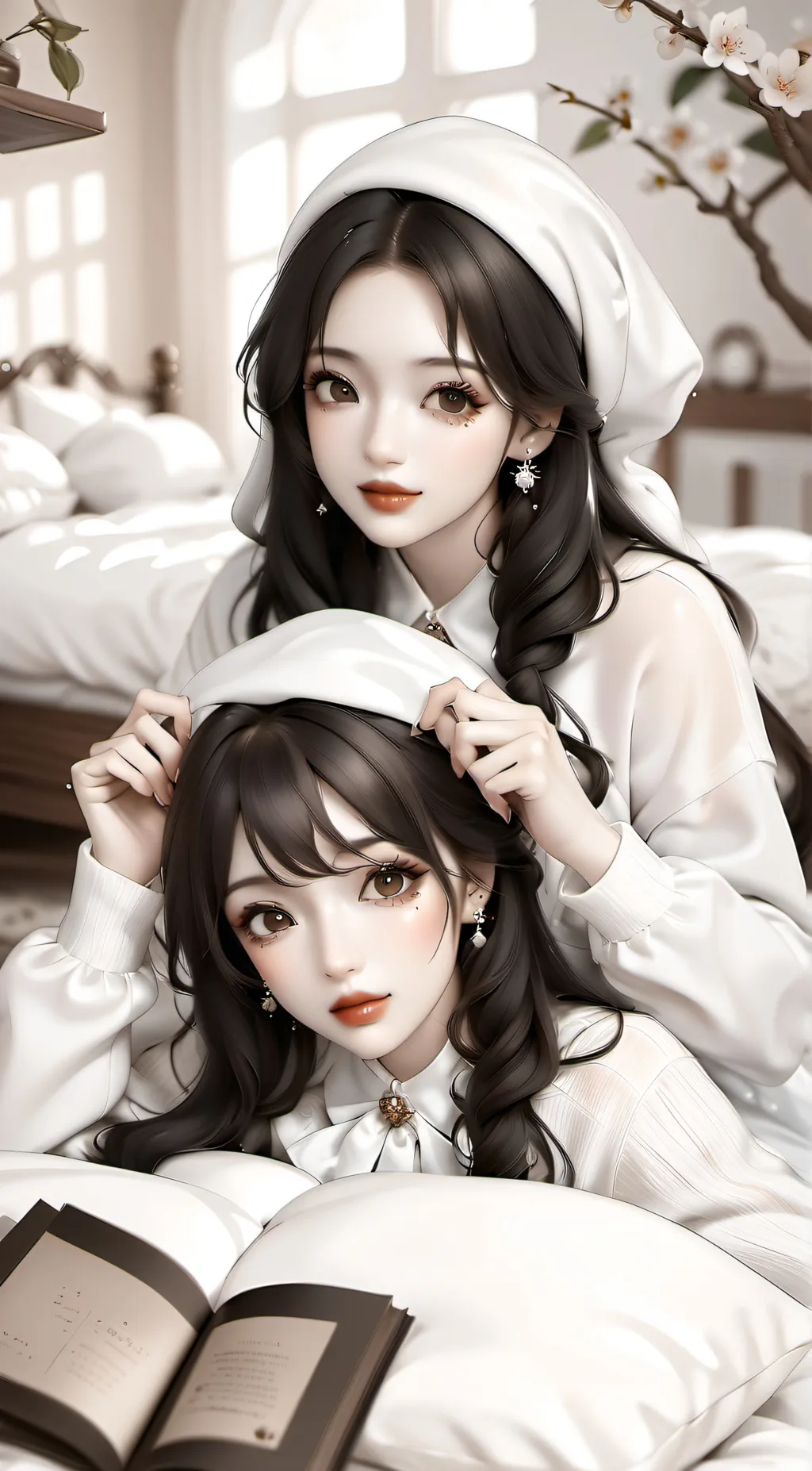 ai character: Luna and Alina  background