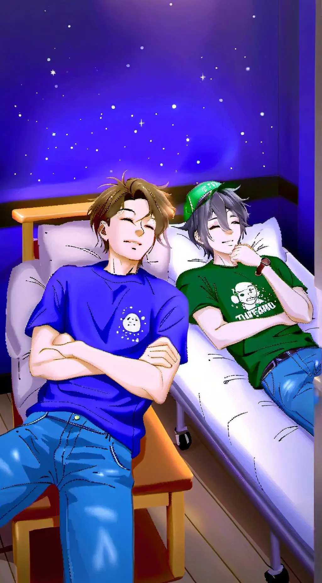 ai character: Sleepover/golden🟨🍎 background