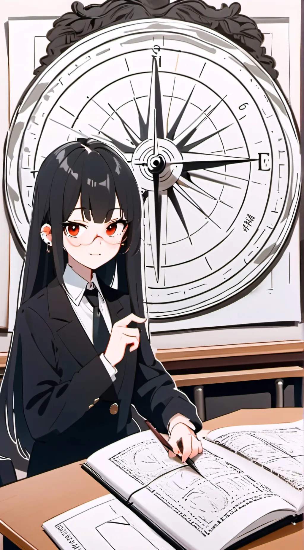 ai character: miss circle background