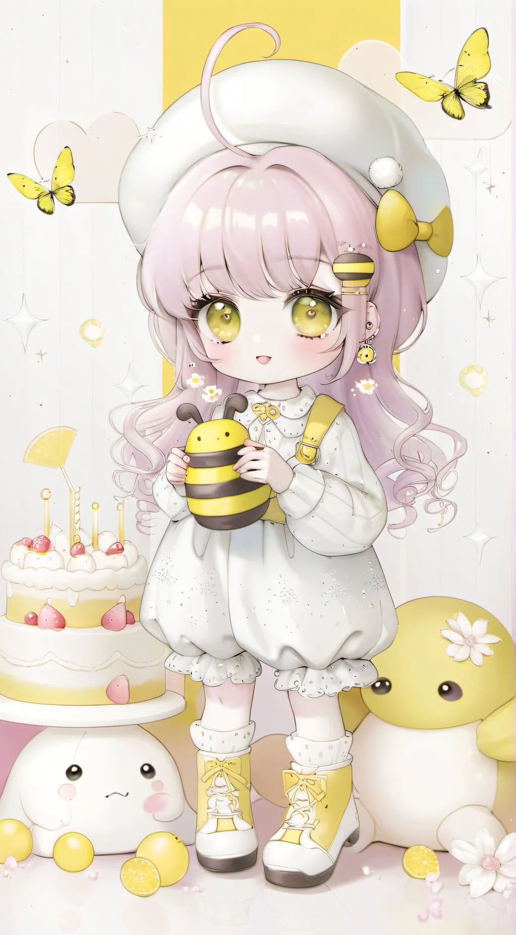ai character: baby bumblebee background