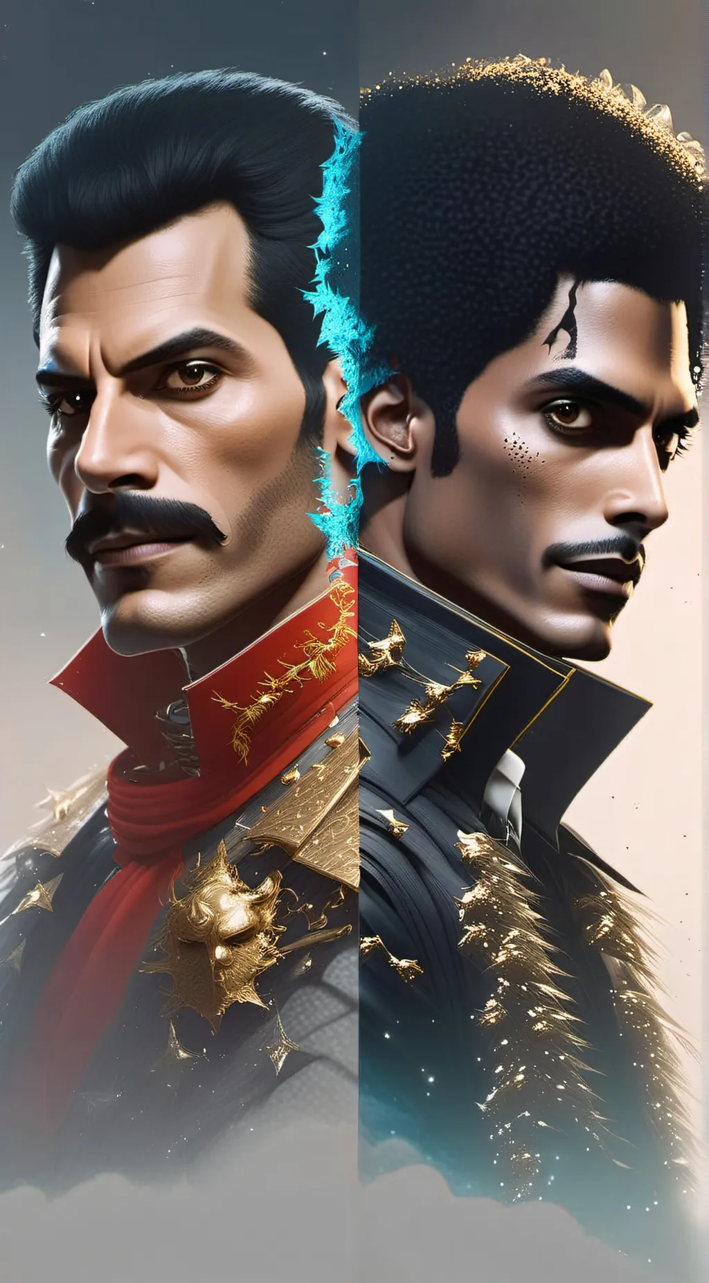 ai character: MJ & FM  background