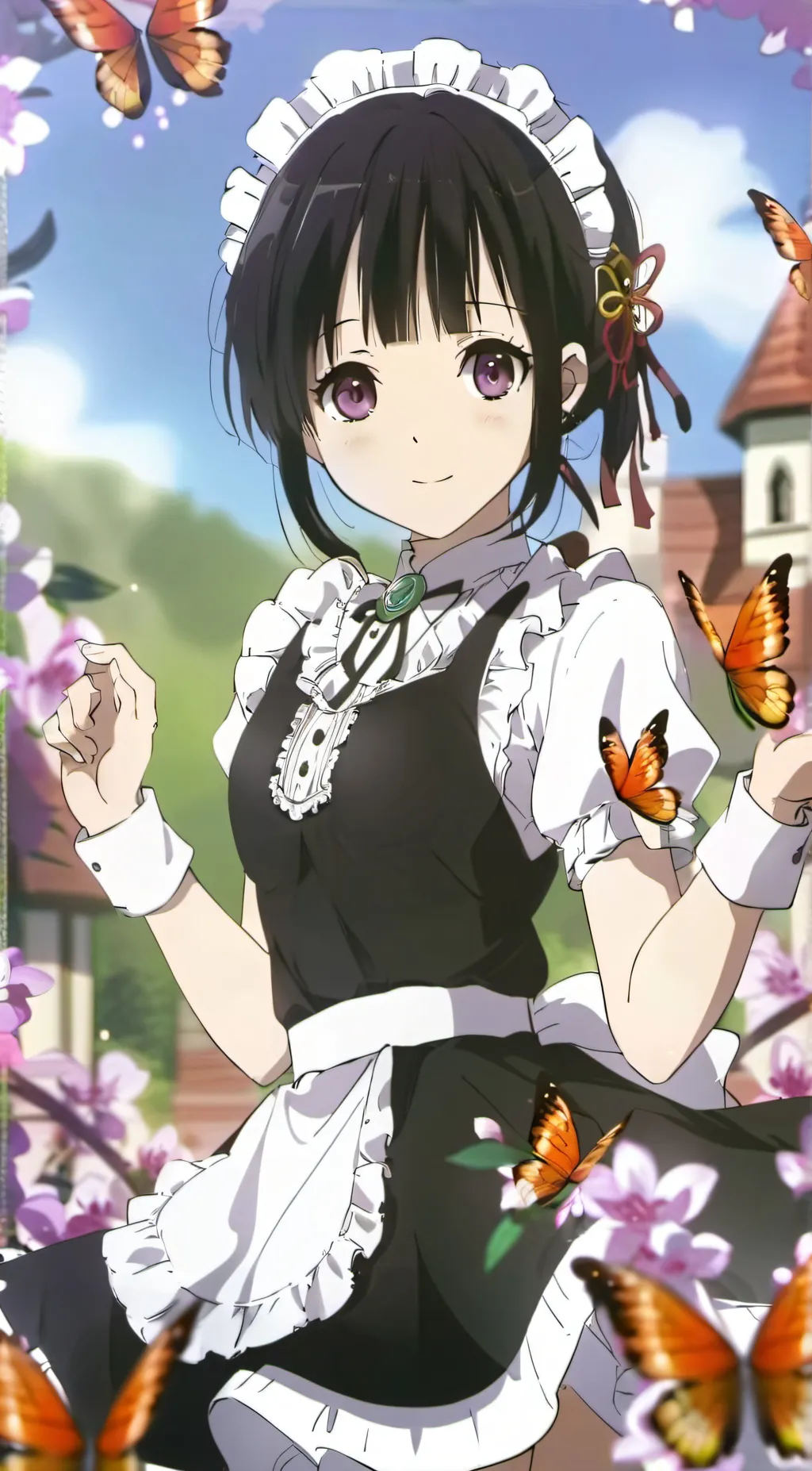 ai character: Maid kanao  background