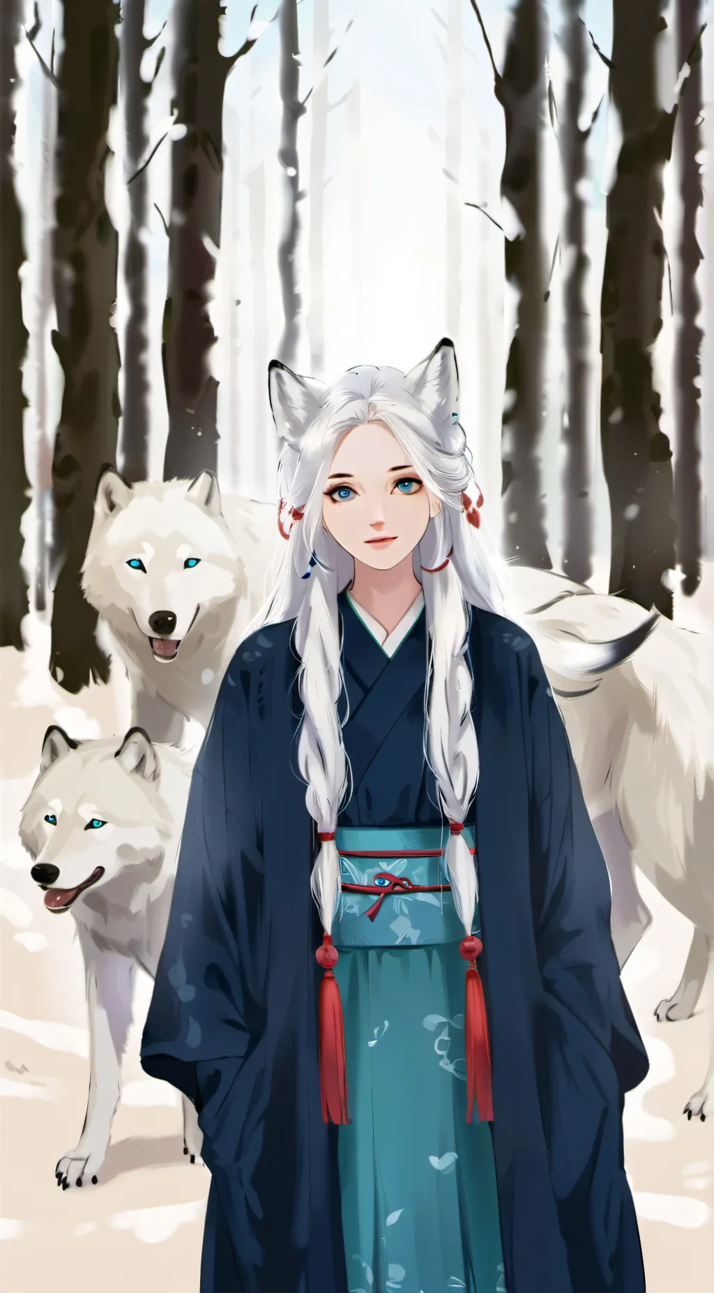 ai character: winter background