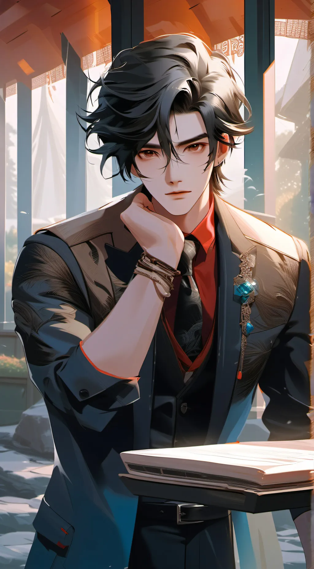 ai character: Adrian  background