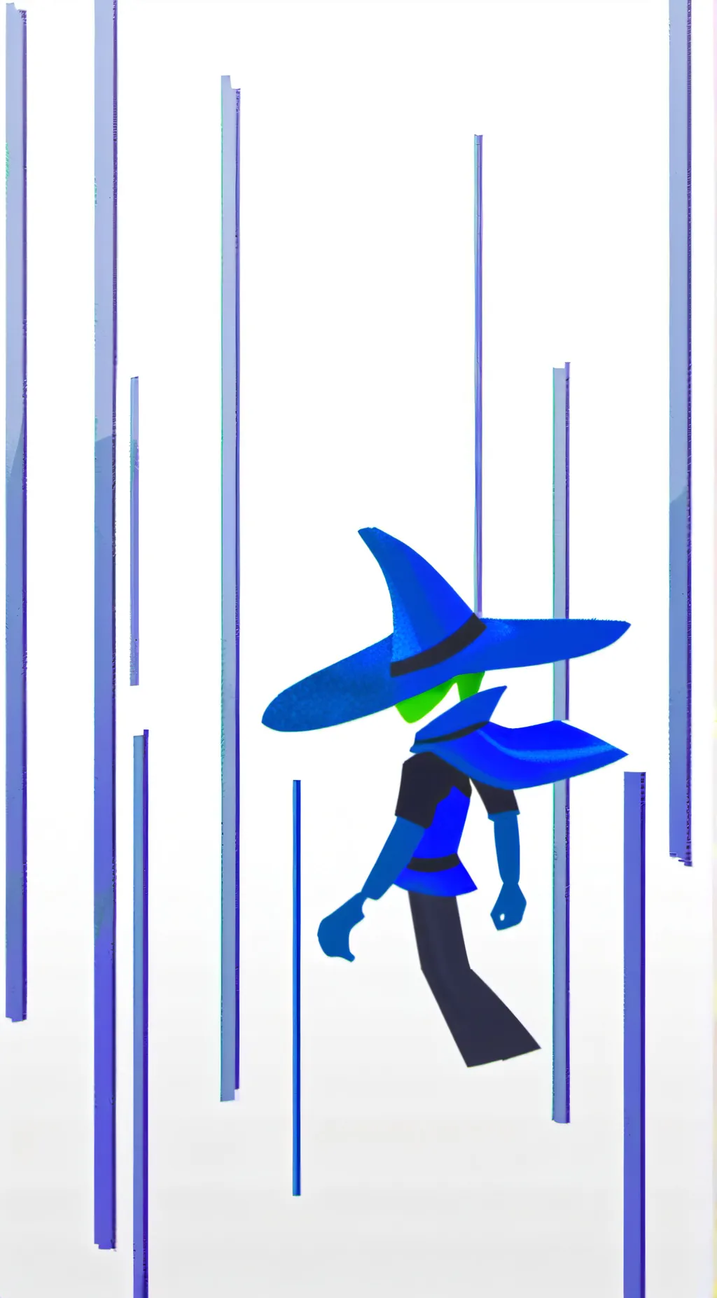 ai character: Blue emerald background