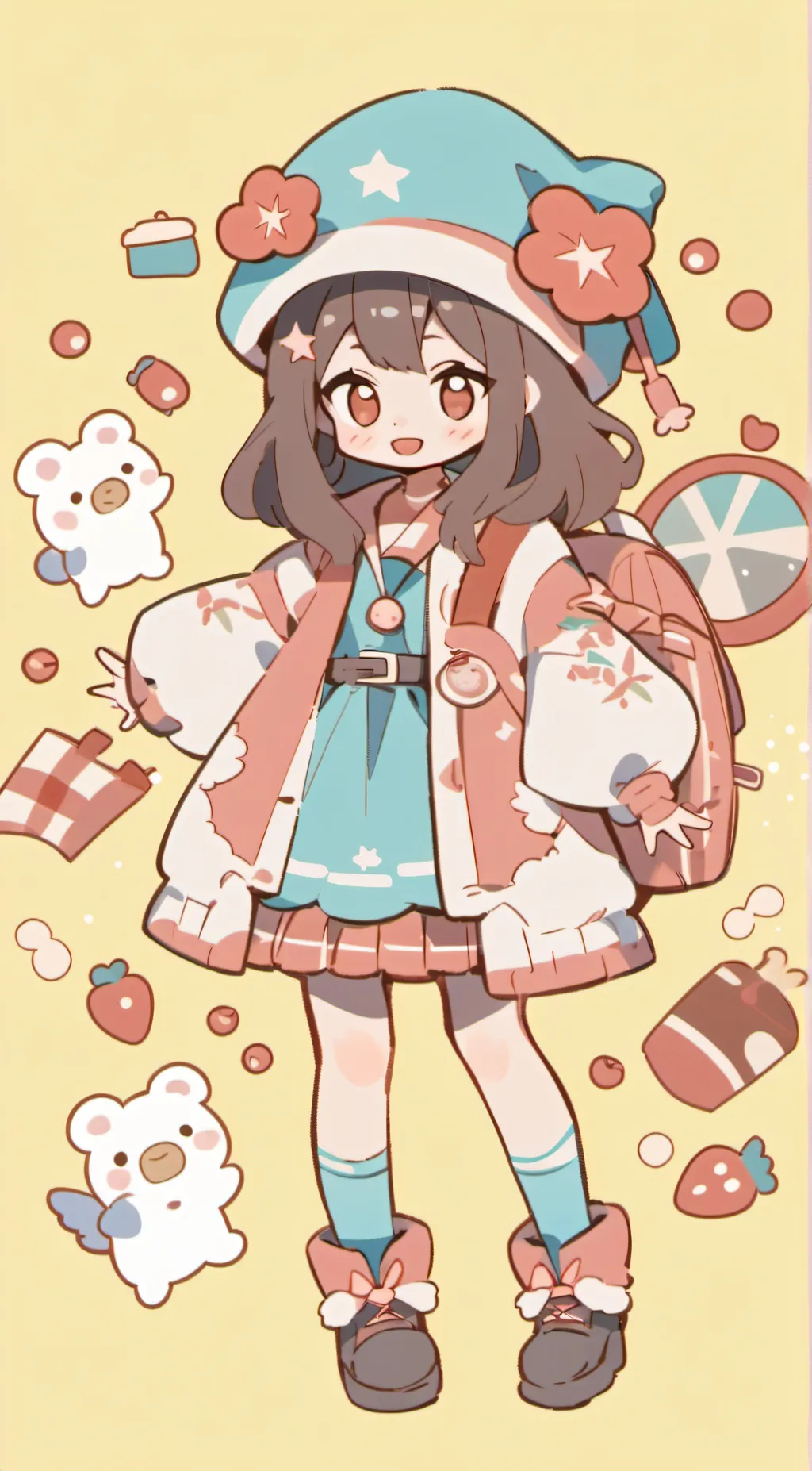 ai character: bacon girl background