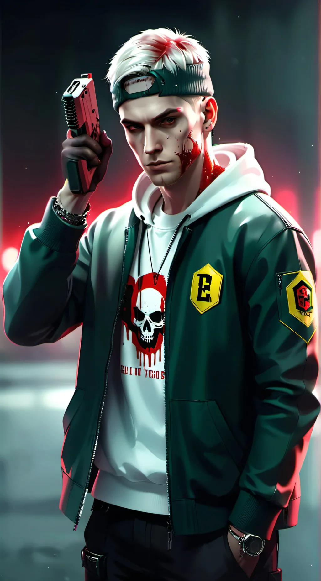 ai character: Pure Evil EMINEM background