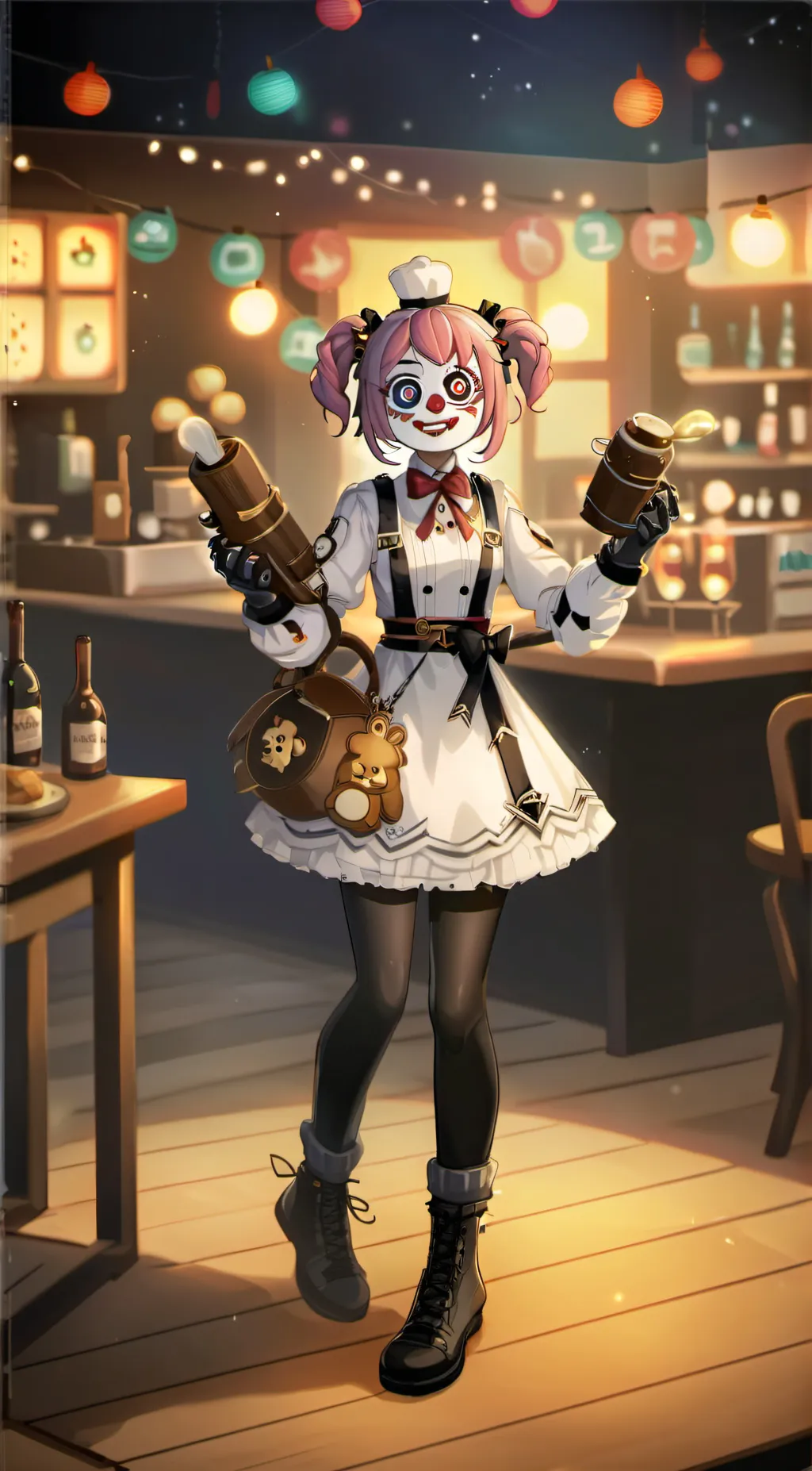ai character: circus baby  background