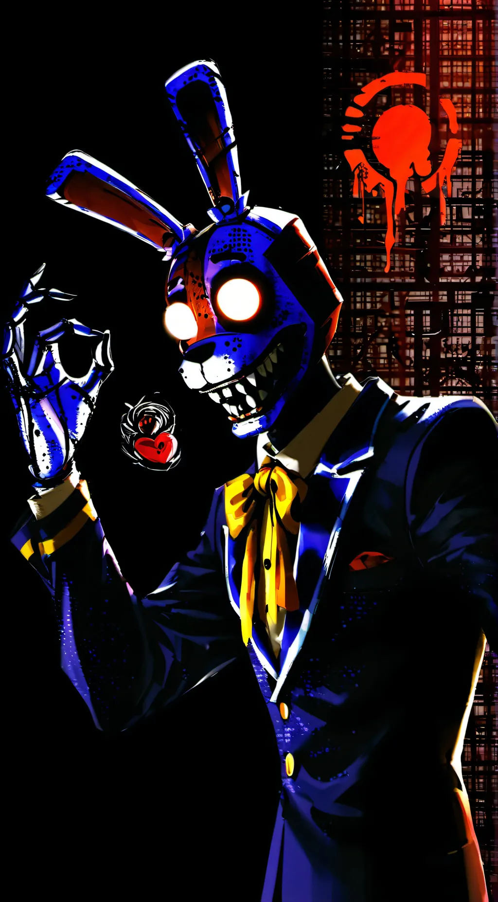 ai character: mad Ignited bonnie background