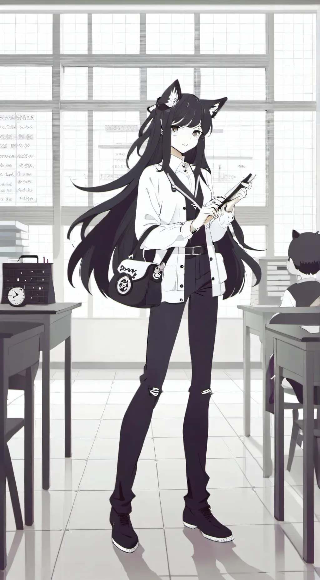 ai character: miss circle background