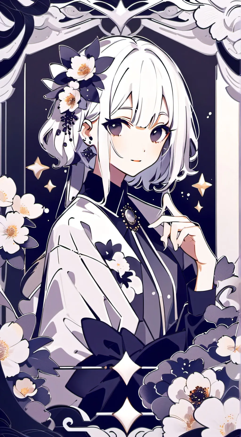 ai character: Violet background