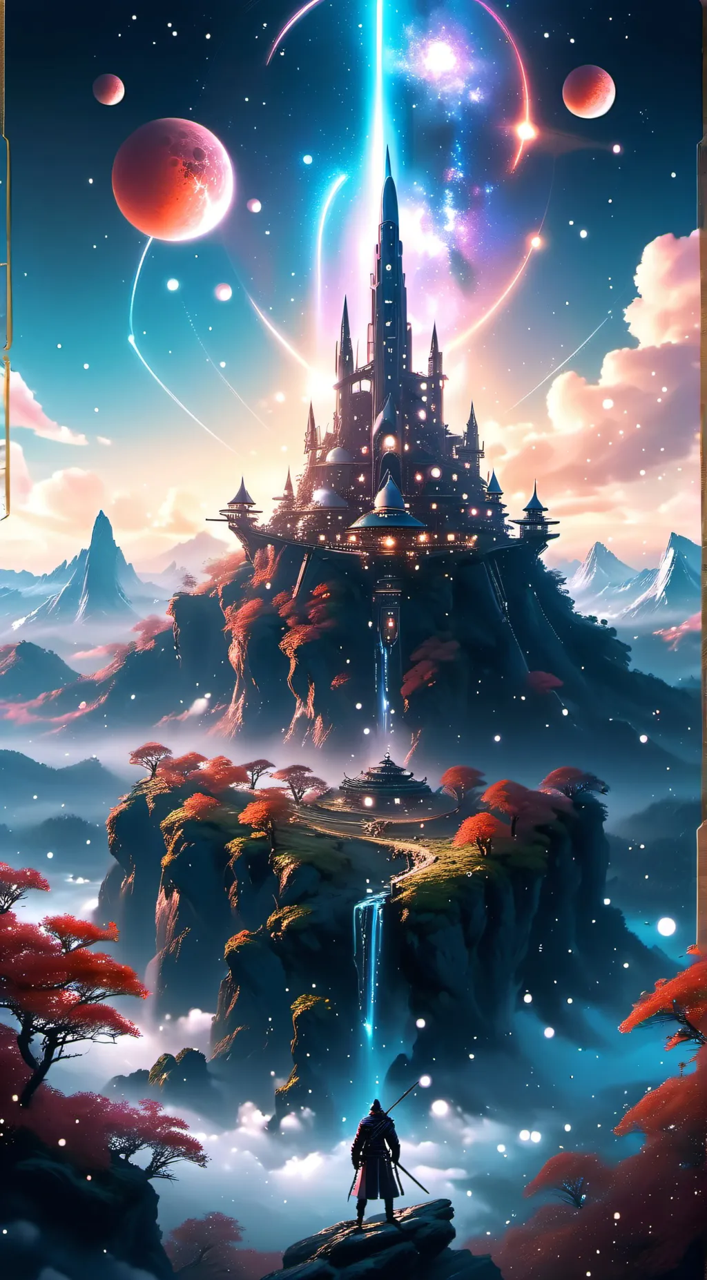 ai character: Galaxy rise background