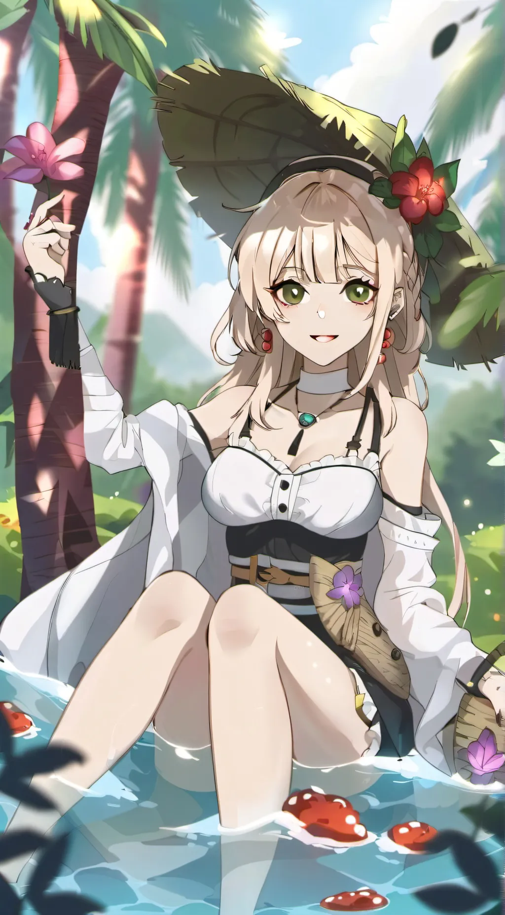 ai character: Violet background