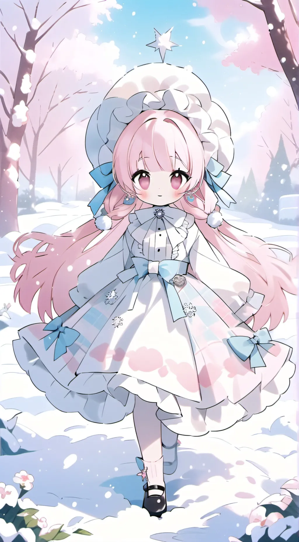 ai character: pink girl background