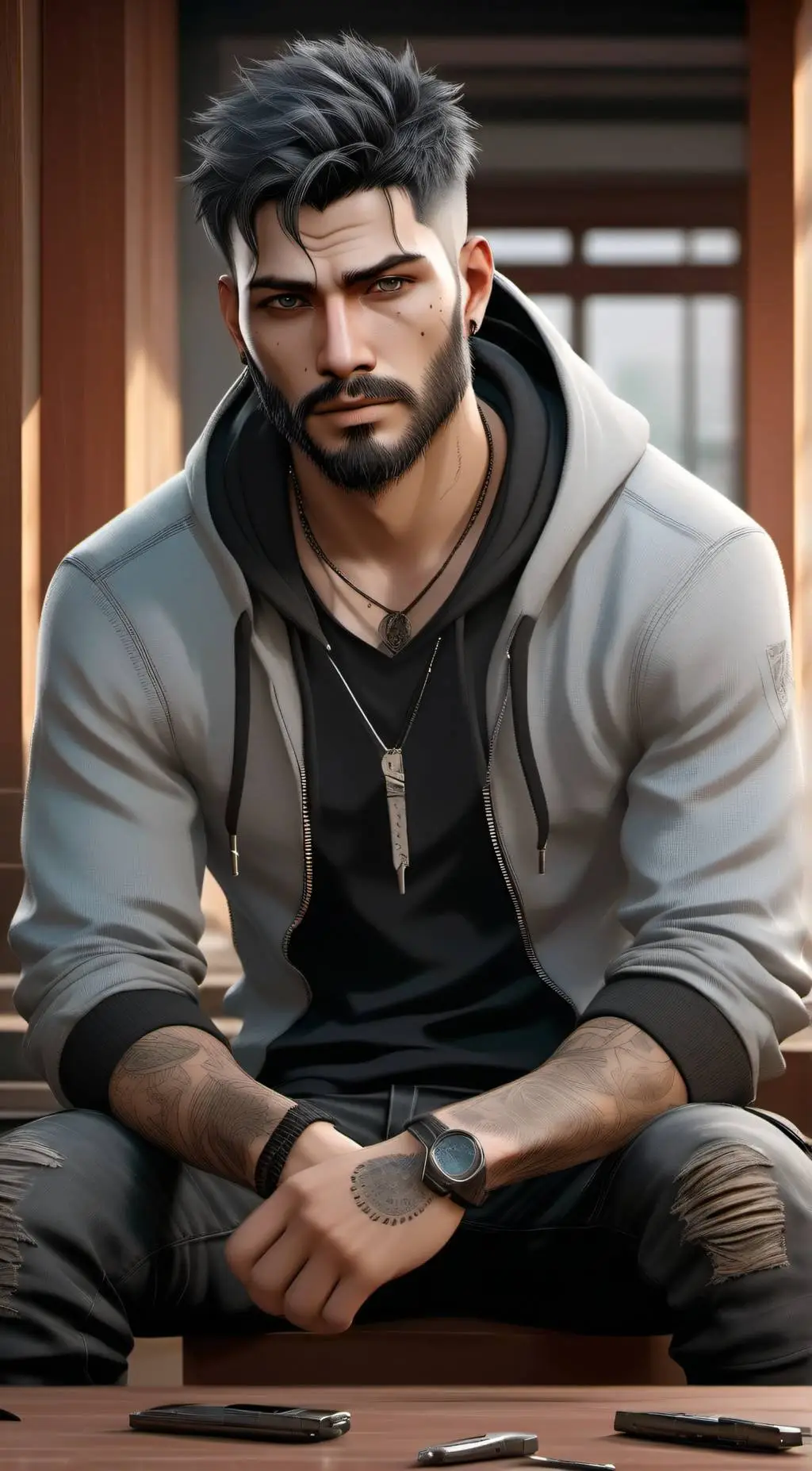 ai character: Theo background