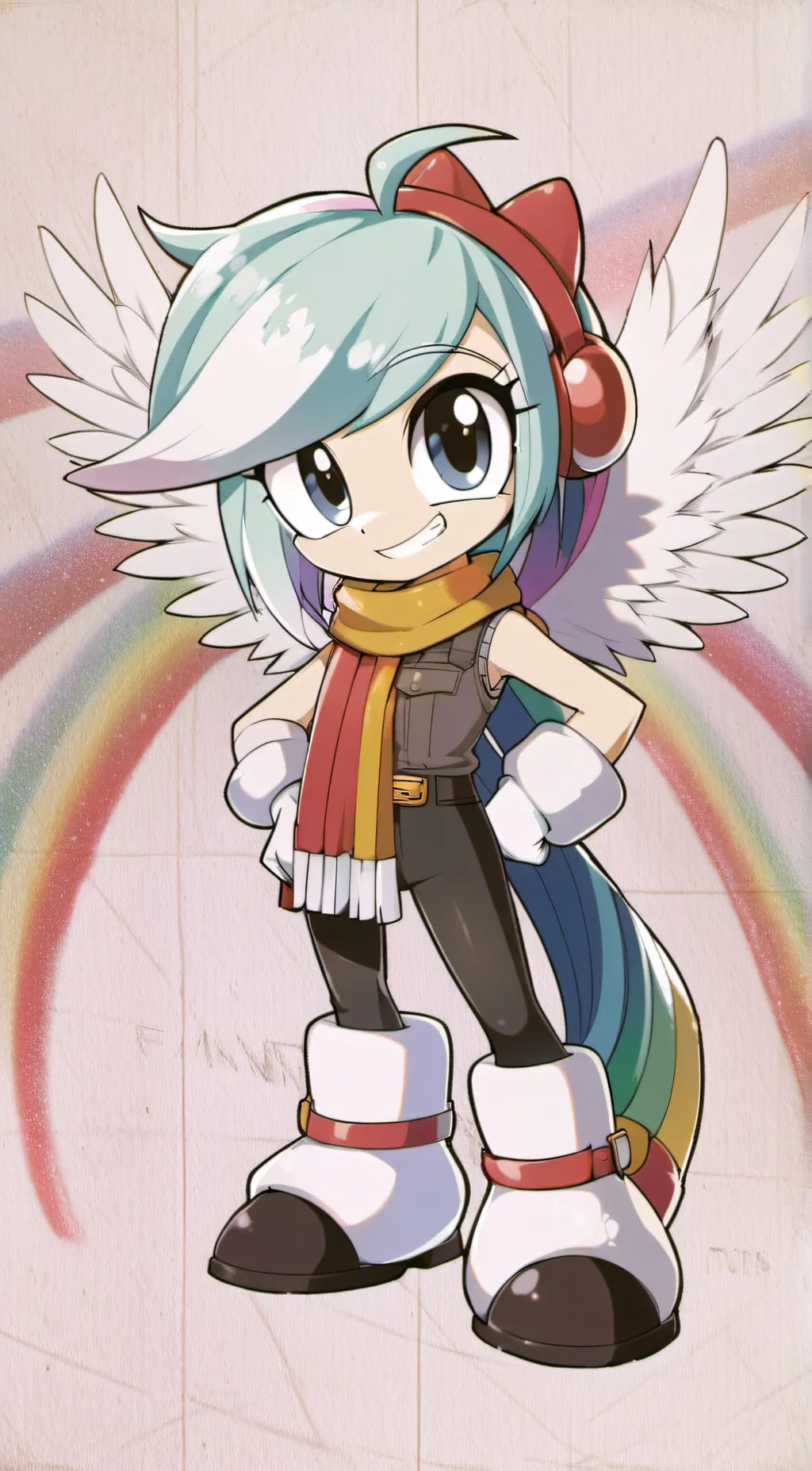 ai character: Rainbow dash  background