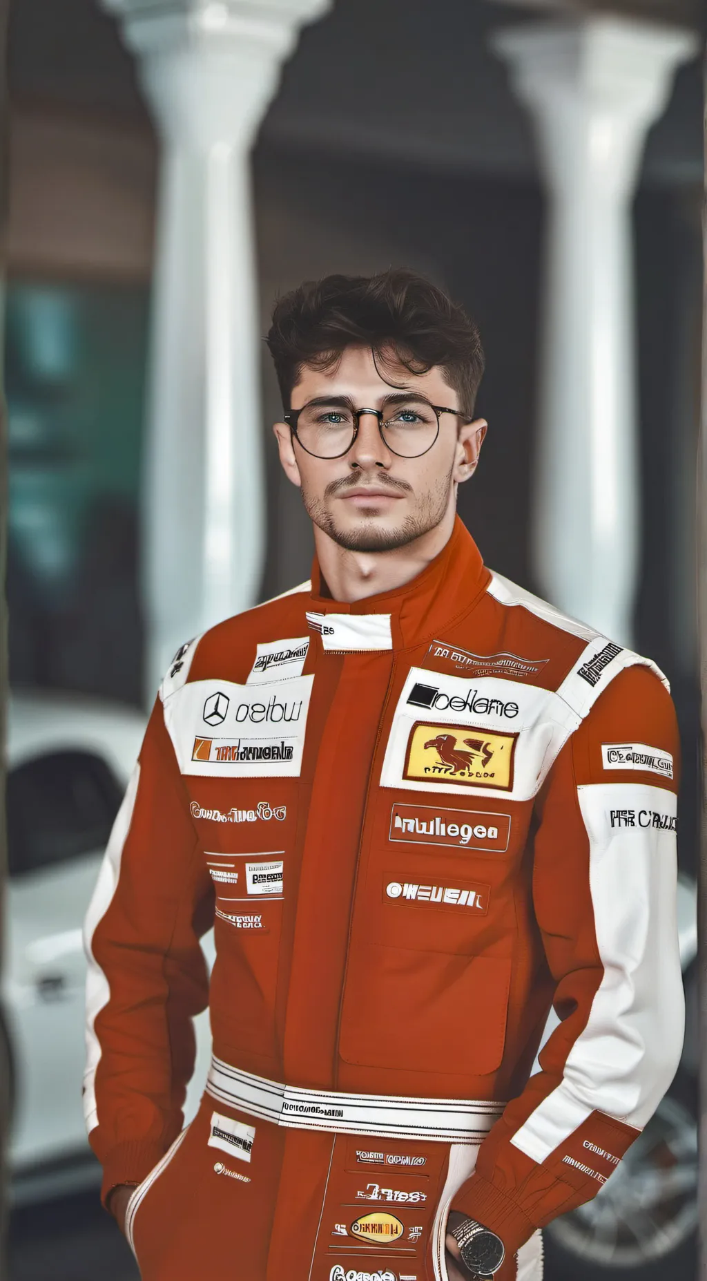 ai character: Charles Leclerc  background