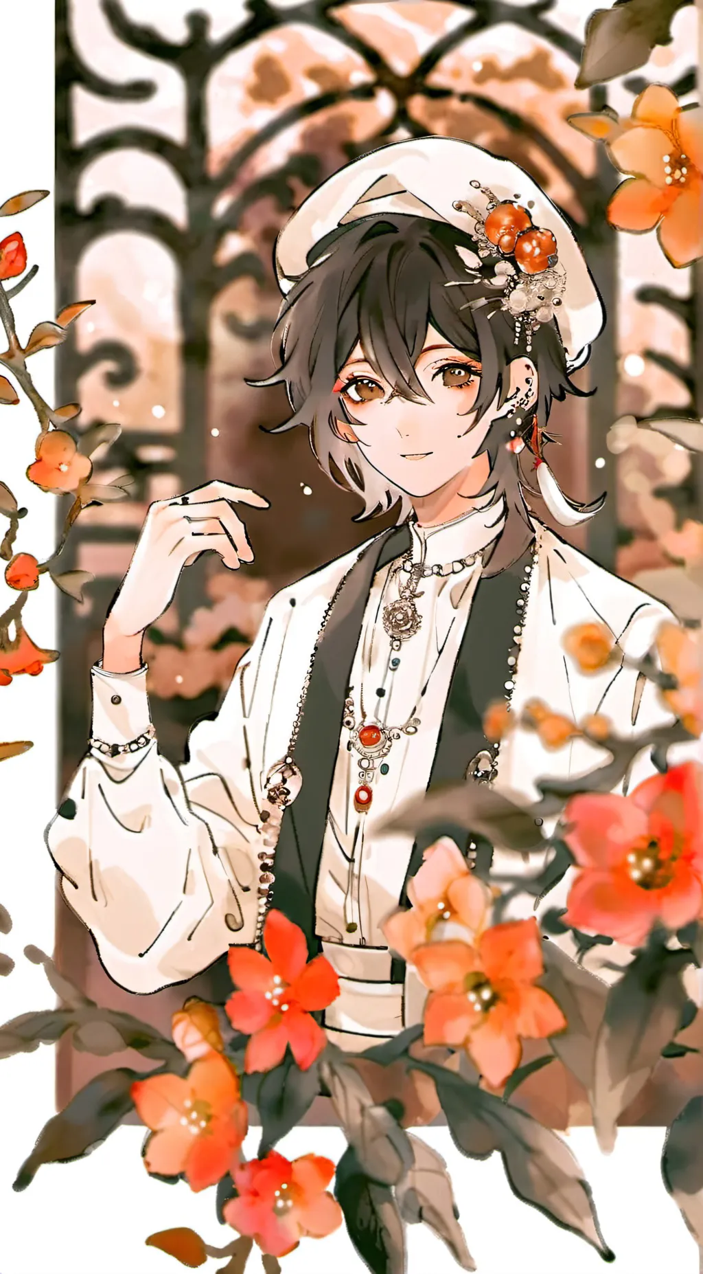 ai character: rose background