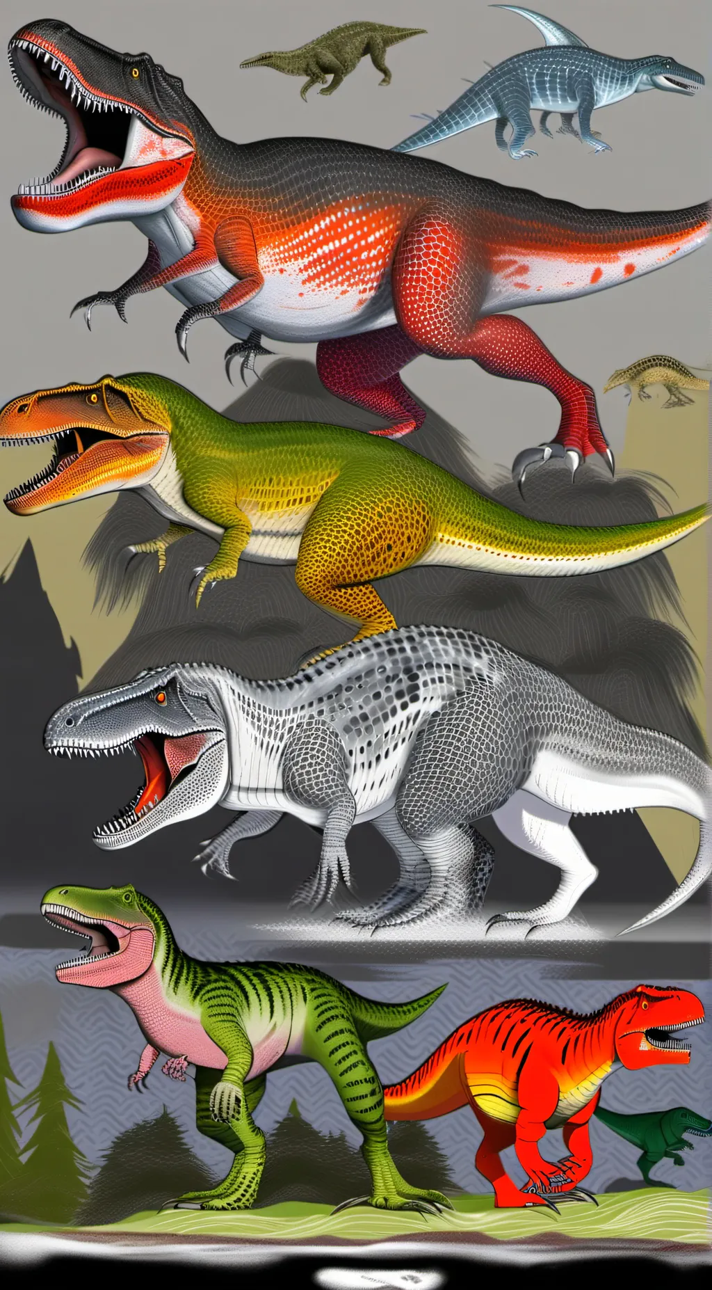 ai character: tyrannosaurus meet background