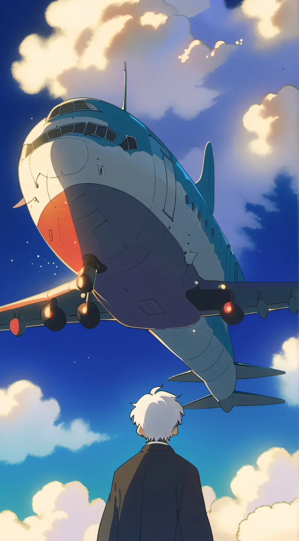 ai character: Whale plane background