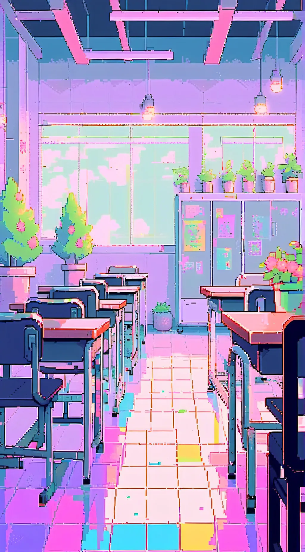 ai character: UndertaleClassroom background