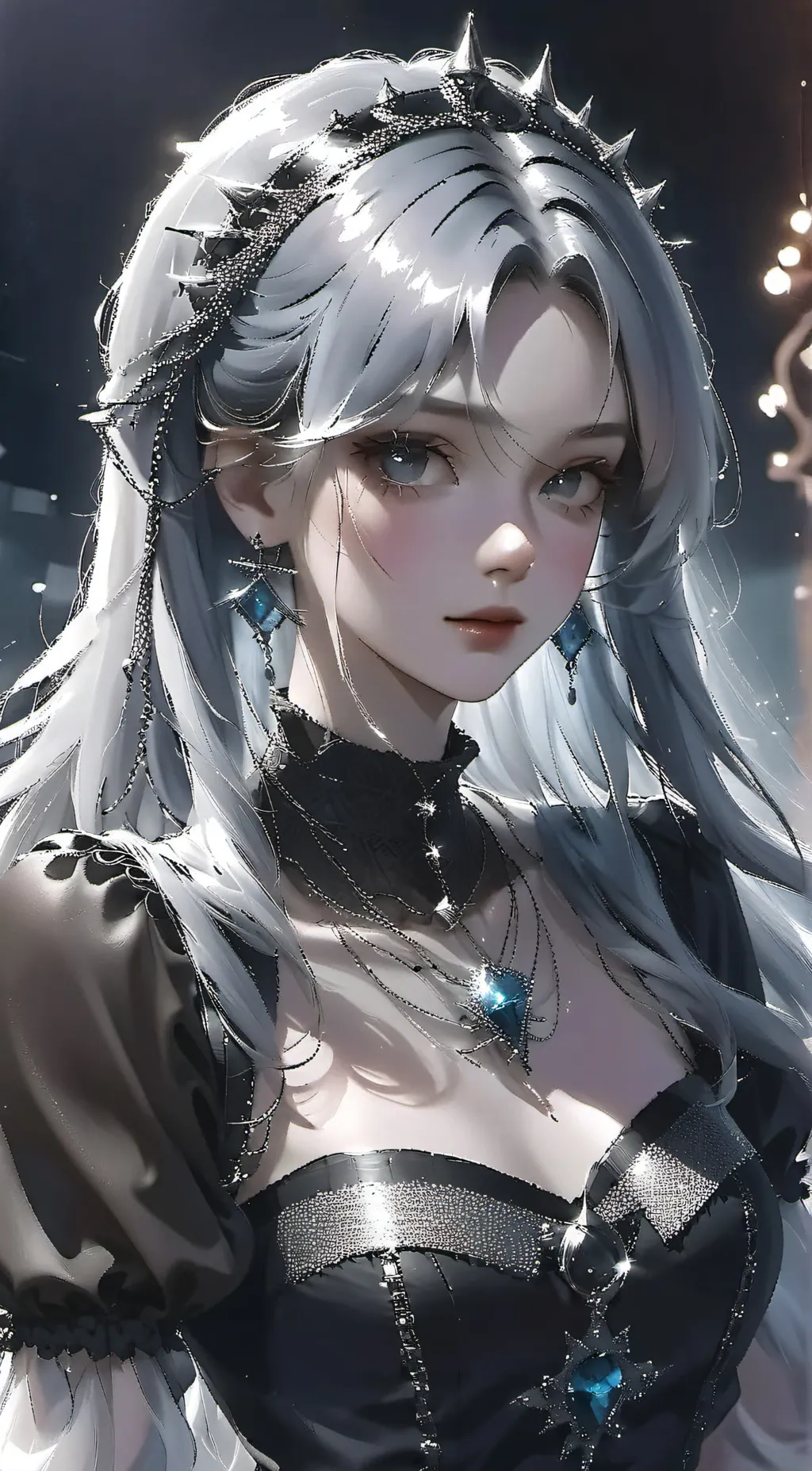 ai character: Delphinium  background