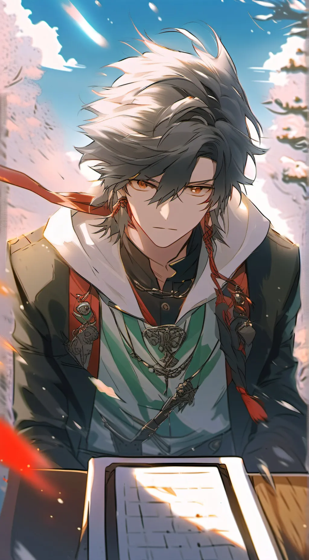 ai character: Draco and puppy background