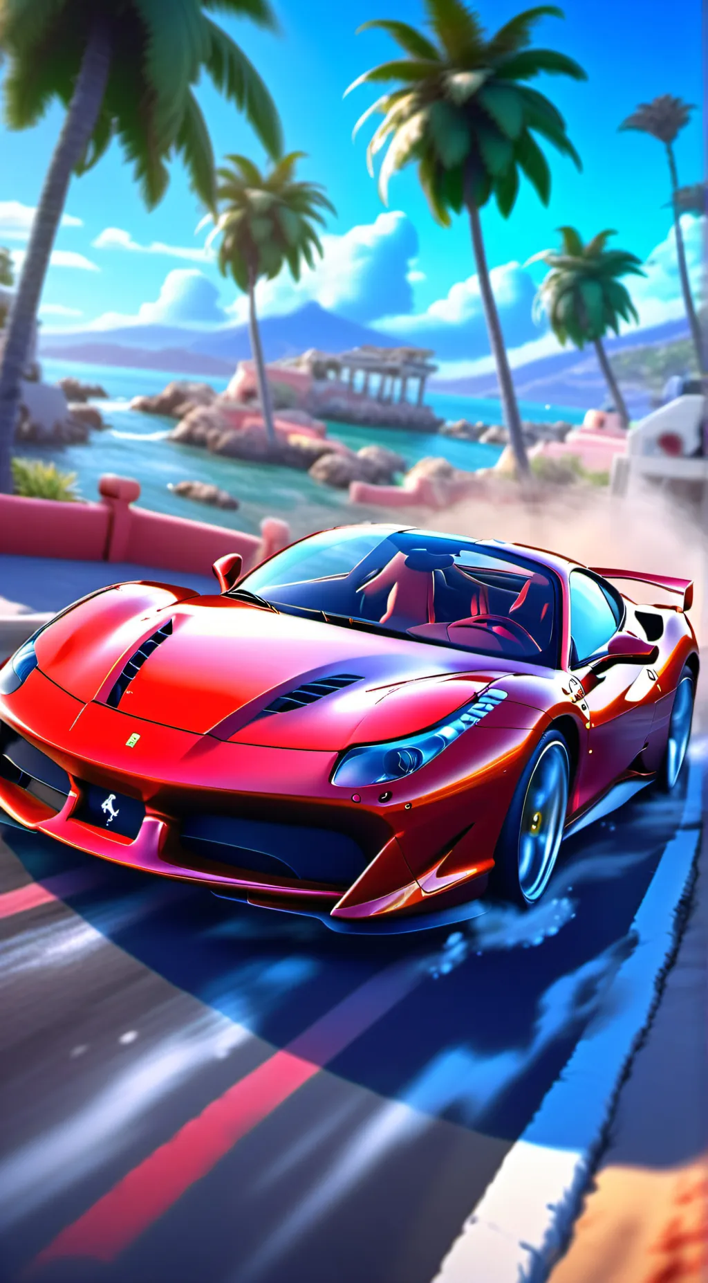 ai character: Ferrari background