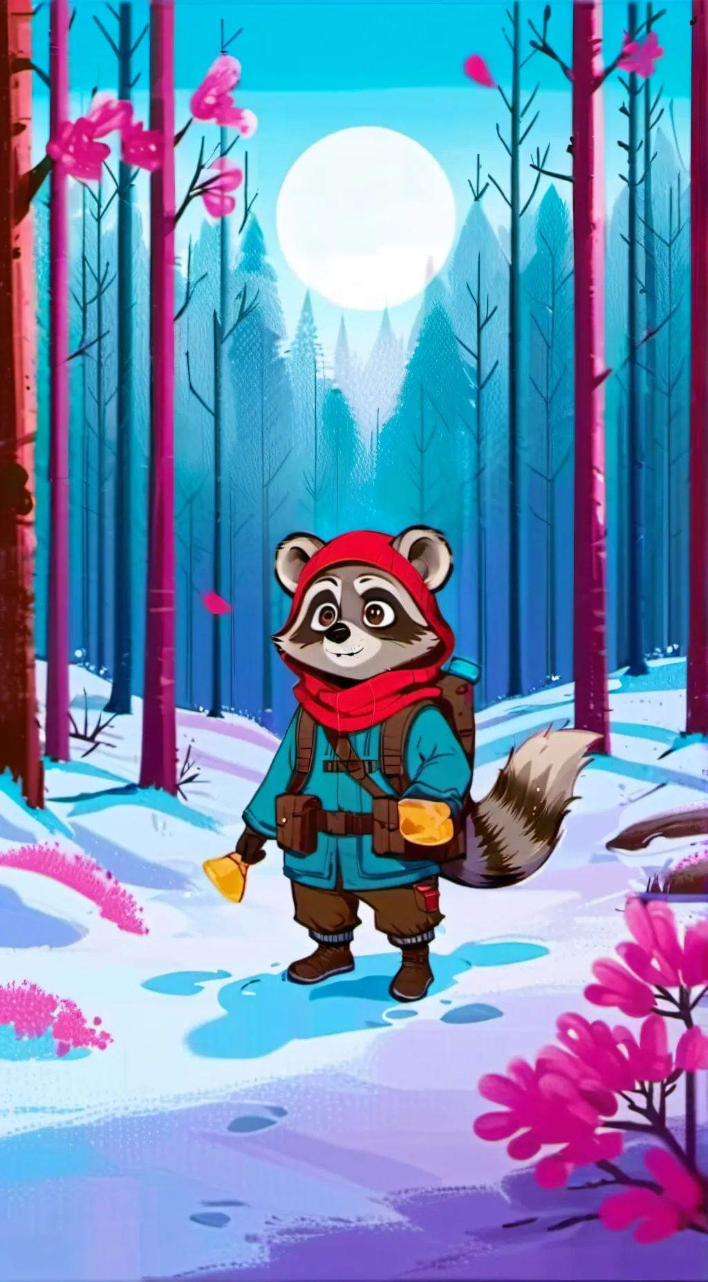 ai character: Rambley the racoon background