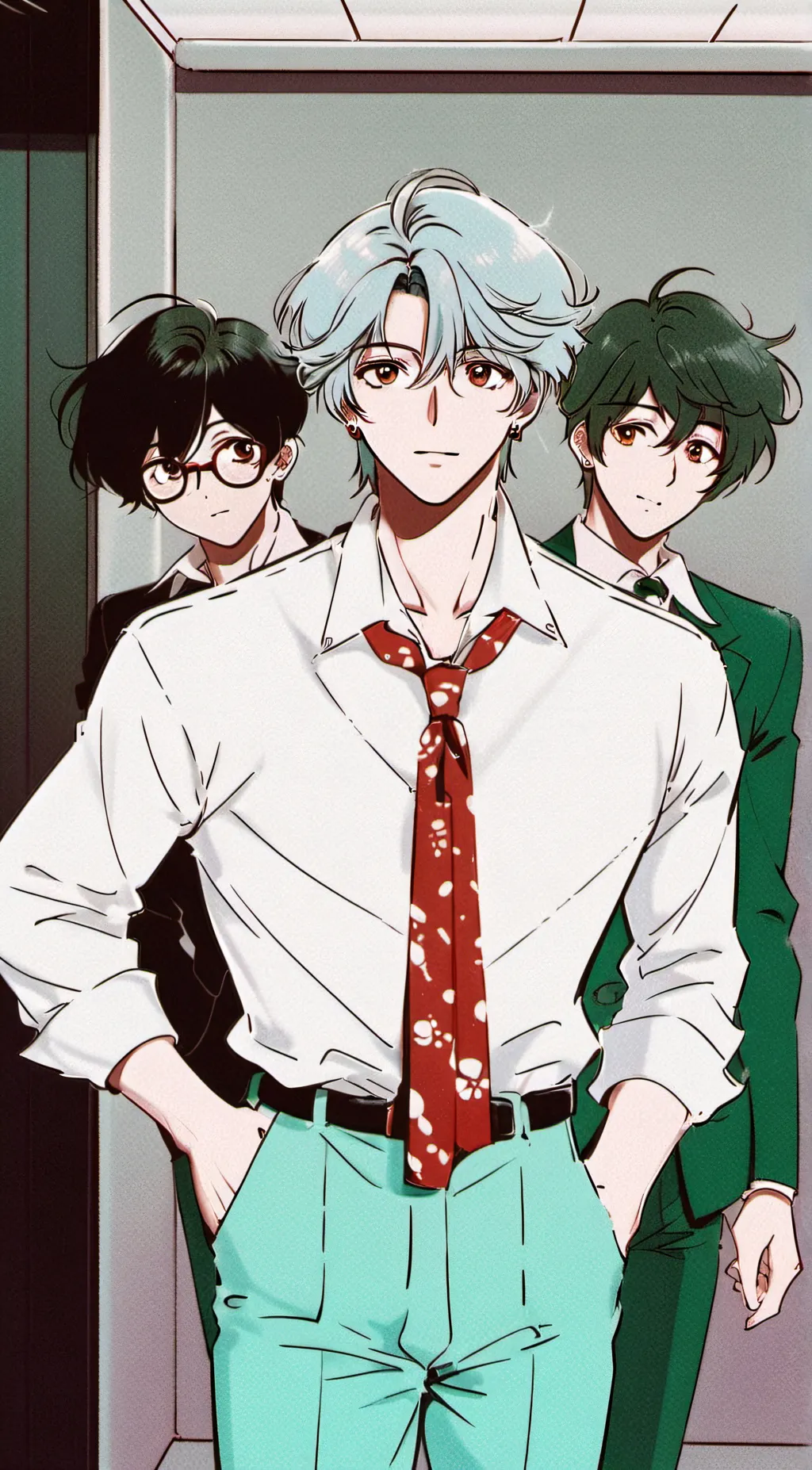 ai character: A group of guys background