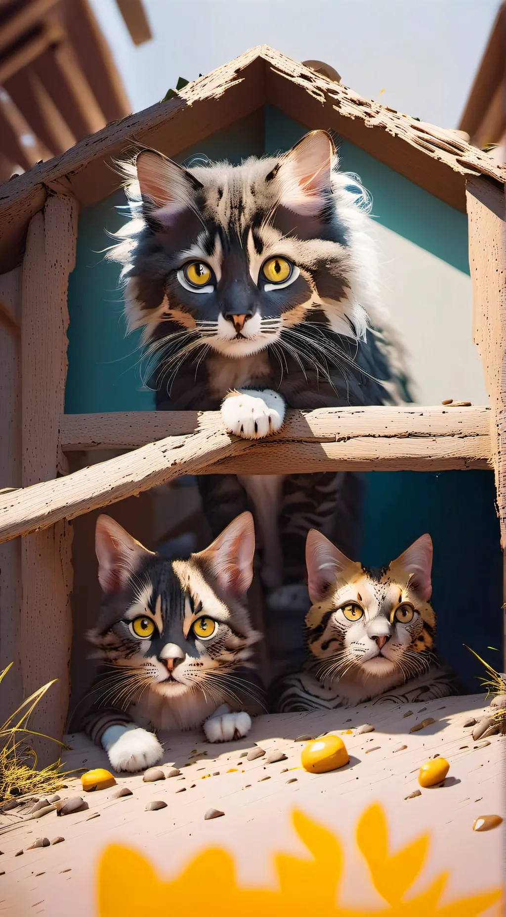 ai character: Mama cat background