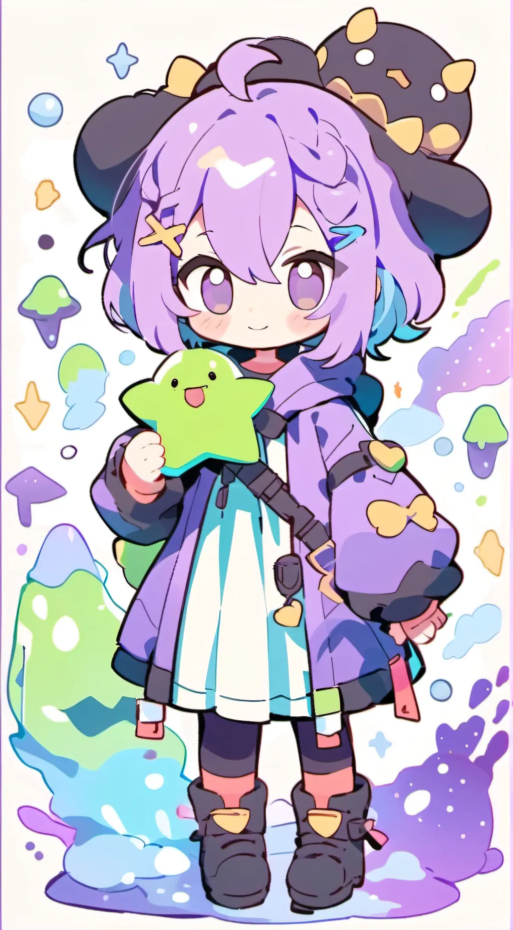 ai character: slime girl  background